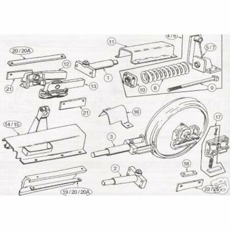 AIC REPLACEMENT PARTS R54459 Track Adjuster Assembly Fits Case 450C Long Track, 550 to s/n JAK0013968 R54459-PVE